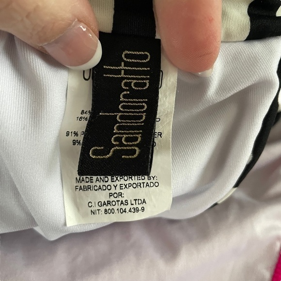 SANDORATTO Striped Polka Dot Bikini Swimsuit Swimwear Monte Carlo Buckle Front L - Picture 9 of 9